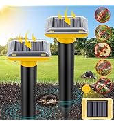 JNKNT Ultrasonic Mole Repellent Outdoor, Solar-Powered Gopher Repellent for Lawn Yard and Garden,...