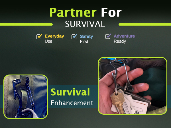 fire starter carabiner, bottle opener, every day carry carbiner, keychain holder