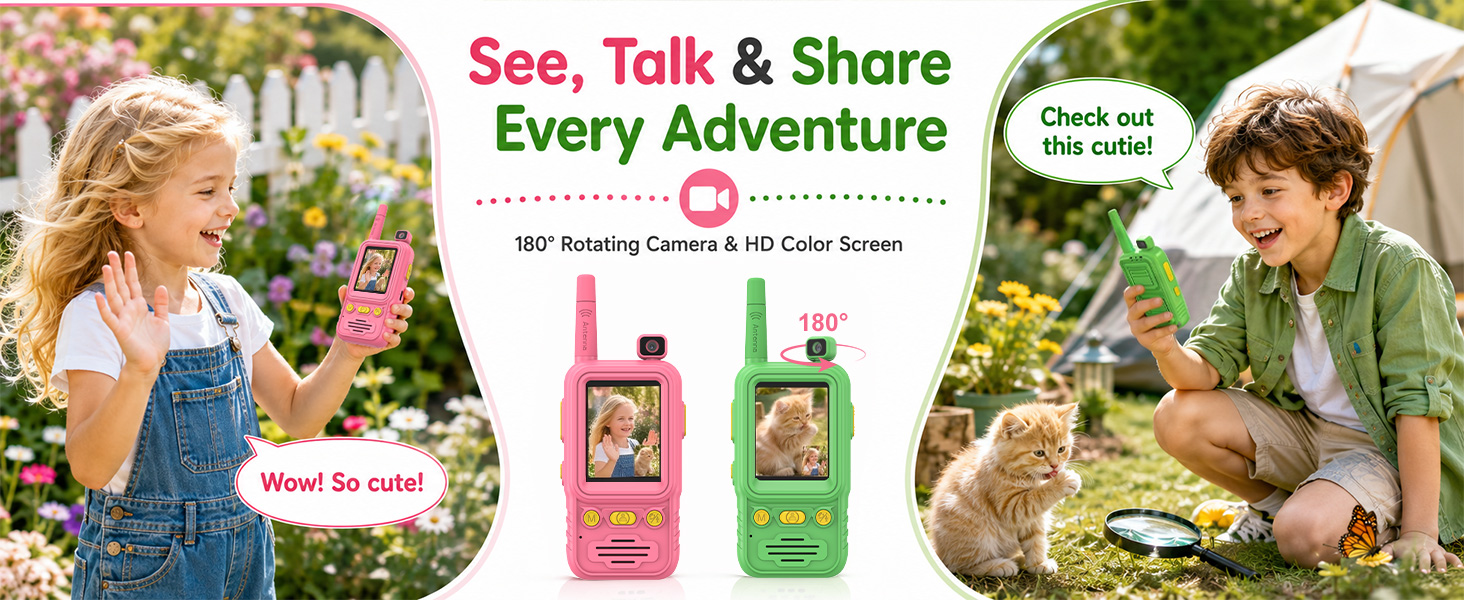 USCAMEL Video Walkie Talkies for Kids with camera