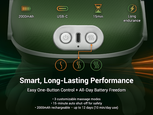 15-minute auto shut-off long endurance portable neck and shoulder massager