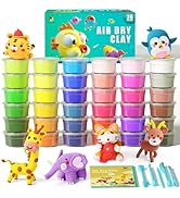 Air Dry Clay Kit, 36 Colors Modeling Clay for Kids, Ultra Light Magic Clay with Sculpting Tools a...