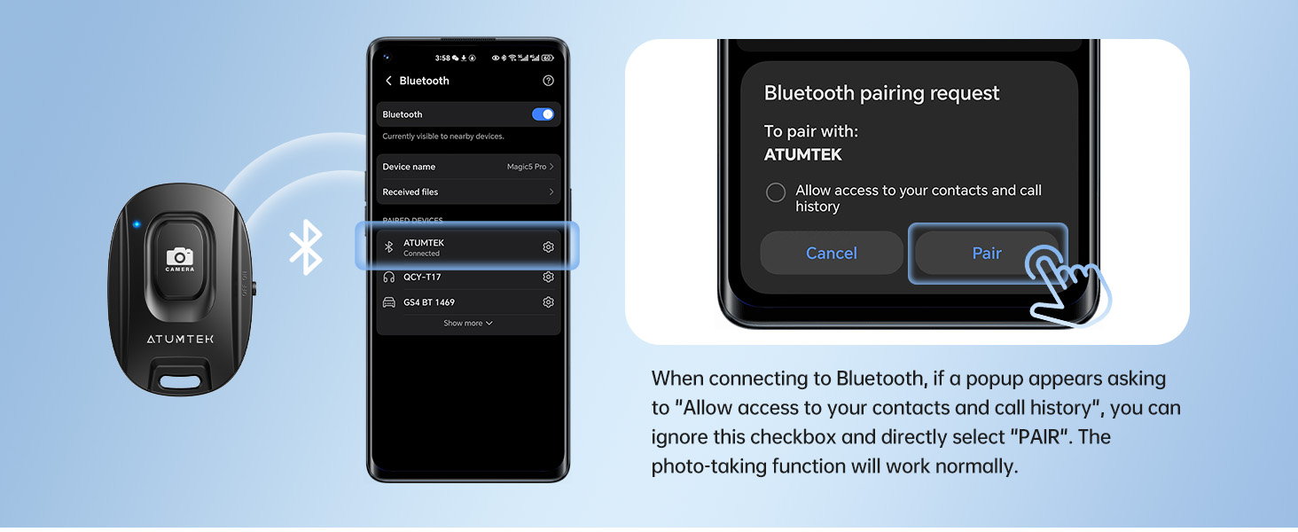 bluetooth remote for phone