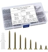 TIECHI 420Pcs Wood Screws Assortment Kit, 8 Sizes Phillips Drive Flat Head Self Tapping Screws Se...