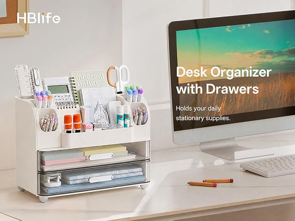 HBlife Desk Organizer with Pen Pencil Holder