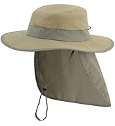 Connectyle Wide Brim Sun Hat for Men Women UPF 50+ Breathable Fishing Hat with Neck Flap Outdoor ...
