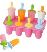 Miaowoof Silicone Popsicles Molds for Toddlers, 8-Cavity Non-BPA Premium Silicone Small Popsicle ...