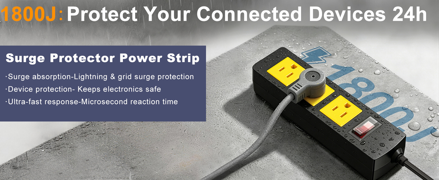 Waterproof Outdoor Power Strip with Extension Cord