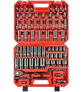 EACELIY 66PCS 1/2” Impact Socket Set,Drive Deep and shallow Impact Socket Set,SAE&amp;Metric(3/8"-1-1...