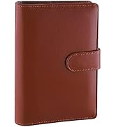 Antner A6 PU Leather Notebook Binder Refillable 6 Ring Binder for A6 Filler Paper, Loose Leaf Per...