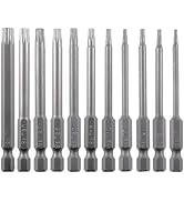 VESTTIO Security Torx Screwdriver Bit Set 11PCS 1/4 Inch Hex Shank 3 Inch/75 mm Length S2 Steel T...