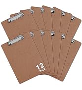 Clipboards, PANDRI 12 Pack Hardboard Office Clipboards, Low Profile Clip, Clip Boards 8.5x11 Stan...
