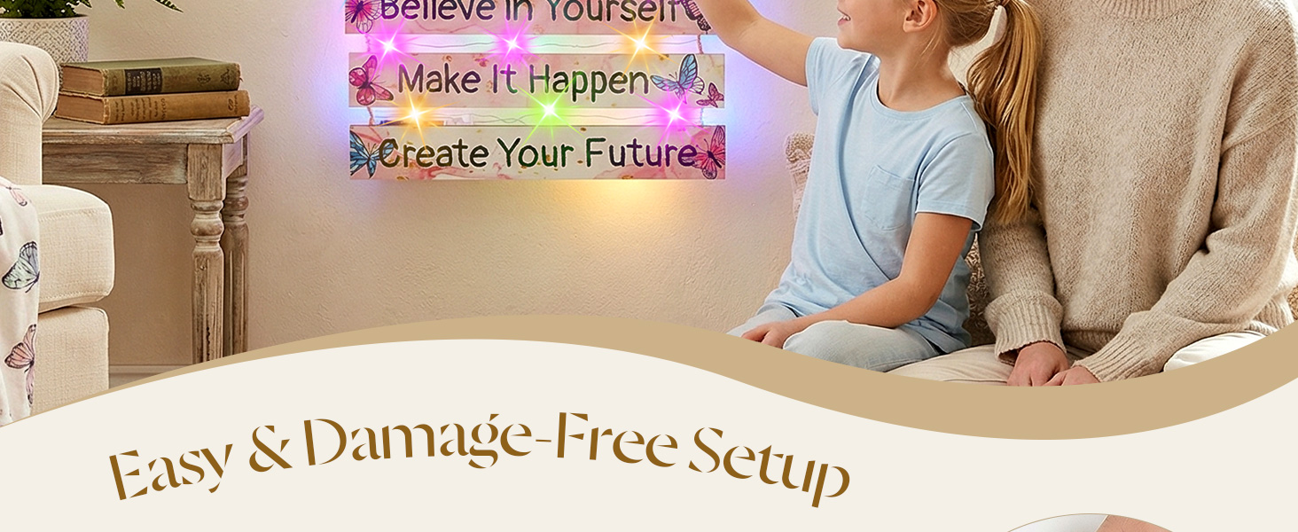 Girls Room Decor for Teen Girls Butterfly Wall Decor with LED Lights