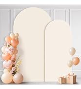 Ledido Wedding Arch Backdrop Cover 6FT 7.2FT Arch Covers 2Set Fitted Stretchy Spandex Round Top S...