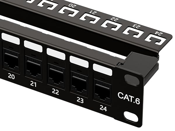 24 Port RJ45 Through Coupler 1U Cat6 Patch Panel