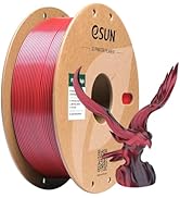 eSUN Silk PLA 3D Printer Filament 1.75mm Black Red Dual Color Shiny Silky Filament, Dimensional A...