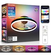 Lumary Smart WiFi Ceiling Fans with Lights, RGBAI Flush Mount Ceiling Fans with Lights and Remote...