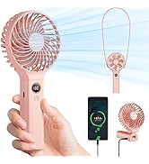 SWEETFULL Handheld Fan,5000mAh Portable Fan Mini fan Small Personal Fan with Backup Power,Desk Fa...