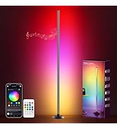 Rihvy Led Corner Floor Lamp USB Powered IC+RGBW Color Changing, App &amp; Remote Control Led Lamp Mus...