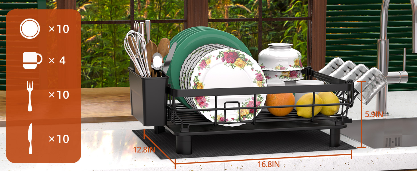 black dish drying rack