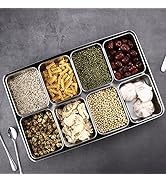 KIMISS 8 Grids Aluminium Alloy Seasoning Box Condiment Storage Containers Spice Jar Kitchen Utensils