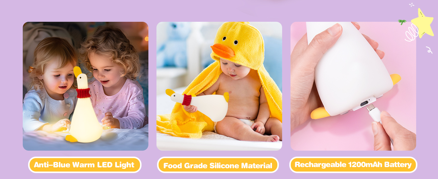 Duck Cute Night Light for Kids Baby Nursery