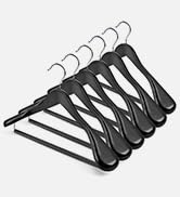 HOUSE DAY Wide Shoulder Wooden Hangers, Wood Suit Hangers with Non Slip Pant Holder, Heavy Duty C...