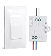 Bkiyougo Self-Powered Wireless Light Switch and Receiver Kit, Kinetic Remote Control Wall Switch ...