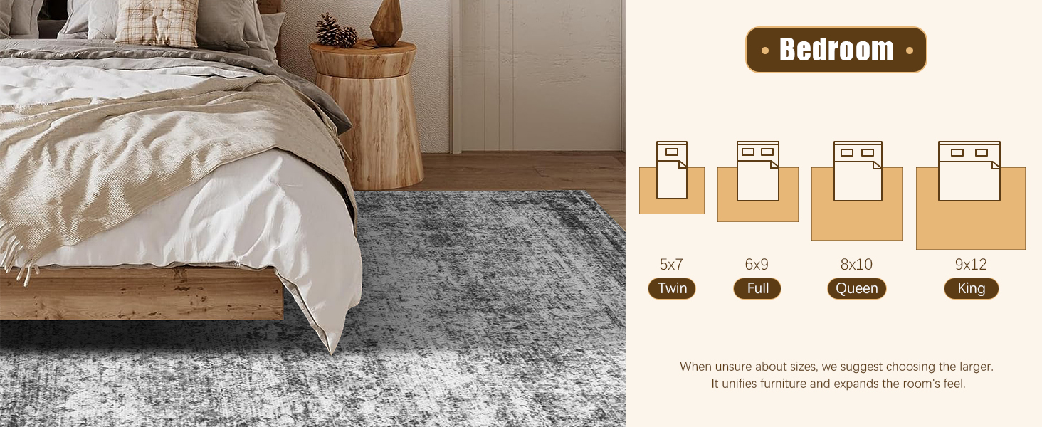 HIRUG Washable Area Rug