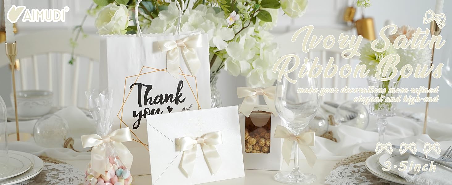 ivory satin bows