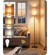 GOEBLESON 64.2” Dimmable Floor Lamp for Living Room with Remote and Foot Switch, Corner Floor Lam...
