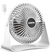 HONYIN 6 Inch Small Desk Fan with Powerful Airflow, Quiet Operation Portable Fan, 3-Speed Adjusta...
