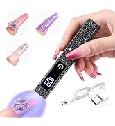 SAVILAND Black U V Light for Gel X Nails: Handheld 12W 8X Speed Flash Curing Nail Lamp with Dual ...