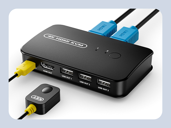 hdmi kvm KVM Switch 1 Monitor 2 Computers 2 Computers Sharing 4K HDMI USB KVM kvm switch