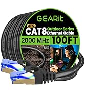 GEARit Cat8 Outdoor Ethernet Cable (100 Feet) Waterproof, Direct Burial, In-Ground, LLDPE UV Jack...