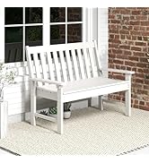 Tangkula 2-Person Outdoor Garden Park Bench, All-Weather HDPE Patio Loveseat Chair with Cozy Back...