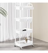 4-Tier Rolling Utility Cart-White