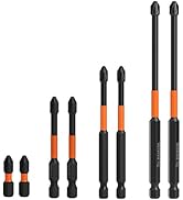Saipe 8pcs #2 Phillips Magnetic Screwdriver Bit Set PH2 Bits 1/4 Inch Hex Shank Anti-Slip Phillip...