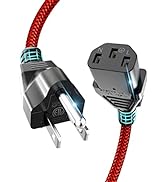 Power Cord 6.6ft (2m),Goalfish Computer Power Cable,NEMA 5-15P to C13,10A 18AWG 3 Prong TV Power ...