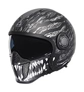 TRIANGLE Open Face Motorcycle Helmet 3/4 Half for Men with Extra Clear Visor Cruiser Scooter Stre...