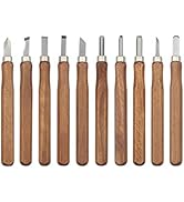 Ellbest Wood Carving Tools Set 10 Pcs SK5 Carbon Steel Wood Carving Knife Kit for DIY Sculpture C...