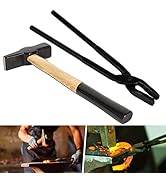 Upgraded Blacksmith Wolf Jaw Tong &amp; Professional Blacksmiths’ Hammer Set, Replace OEM#0000811-100...