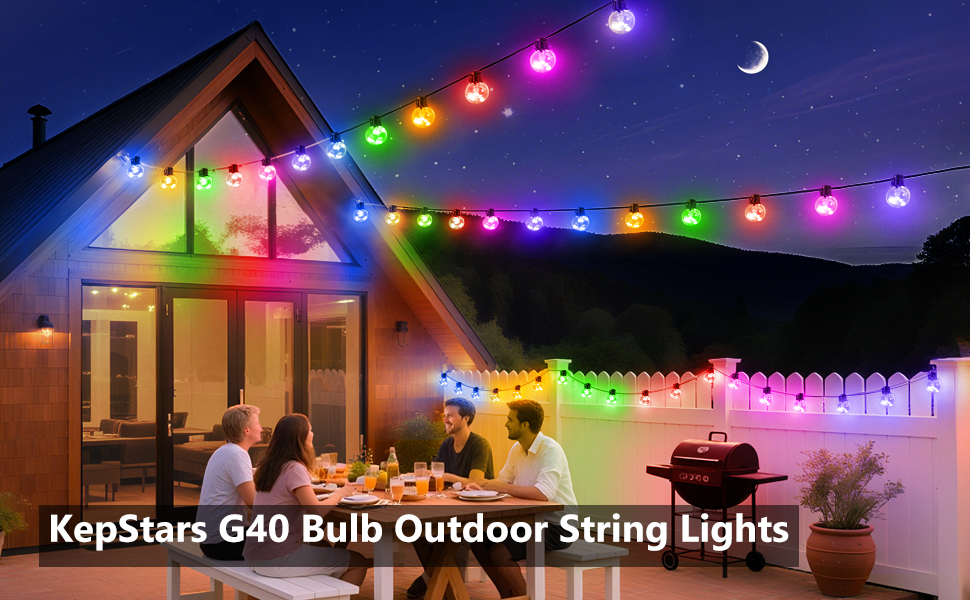 G40 Bulbs String Lights Battery Powered Operated Dimmable LED Timer Remote Indoor Outdoor Decoration