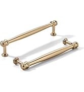 khtumeware 10 Pack 5inch(128mm) Hole Center Champagne Bronze Cabinet pulls Honey Bronze Solid Hea...