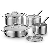 Cooks Standard Kitchen Cookware Sets Stainless Steel, Professional Pots and Pans Include Saucepan...