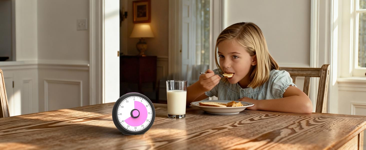 Our visual timer helps kids develop healthy eating habits with clear, colorful progress tracking
