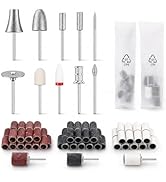 Nail Drill Bits Set, 10Pcs Universal 3/32" Replacement Nail Drill Bits with 35Pcs Sanding Bands, ...