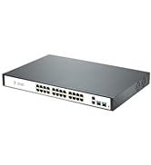 XikeStor 28 Port Gigabit PoE Switch, 24x 1G PoE Ports &amp; 2X 1G RJ45 Uplink &amp; 2X 1G SFP Slots, 400W...