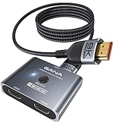 GANA HDMI 2.1 Switch, Ultra HD 8K Bi-Directional HDMI Splitter Switcher Support 4K@120Hz, 8K@60Hz...