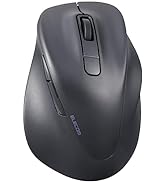 ELECOM Bluetooth Wireless Ergonomic Shape Mouse, Silent Click, Right Hand 2000DPI, 5 Buttons, Opt...