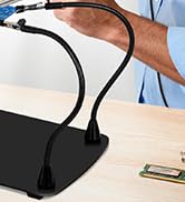 KUVRS Helping Hands Soldering Station, 10X Magnifying Glass with Light and Stand, Third Hands Sol...